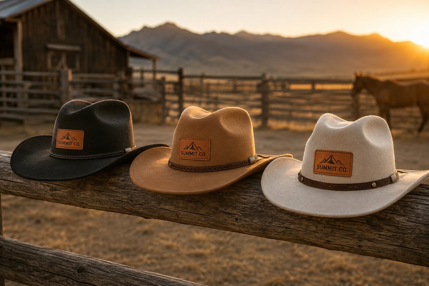 Custom branded cowboy hats for ranches and western brands