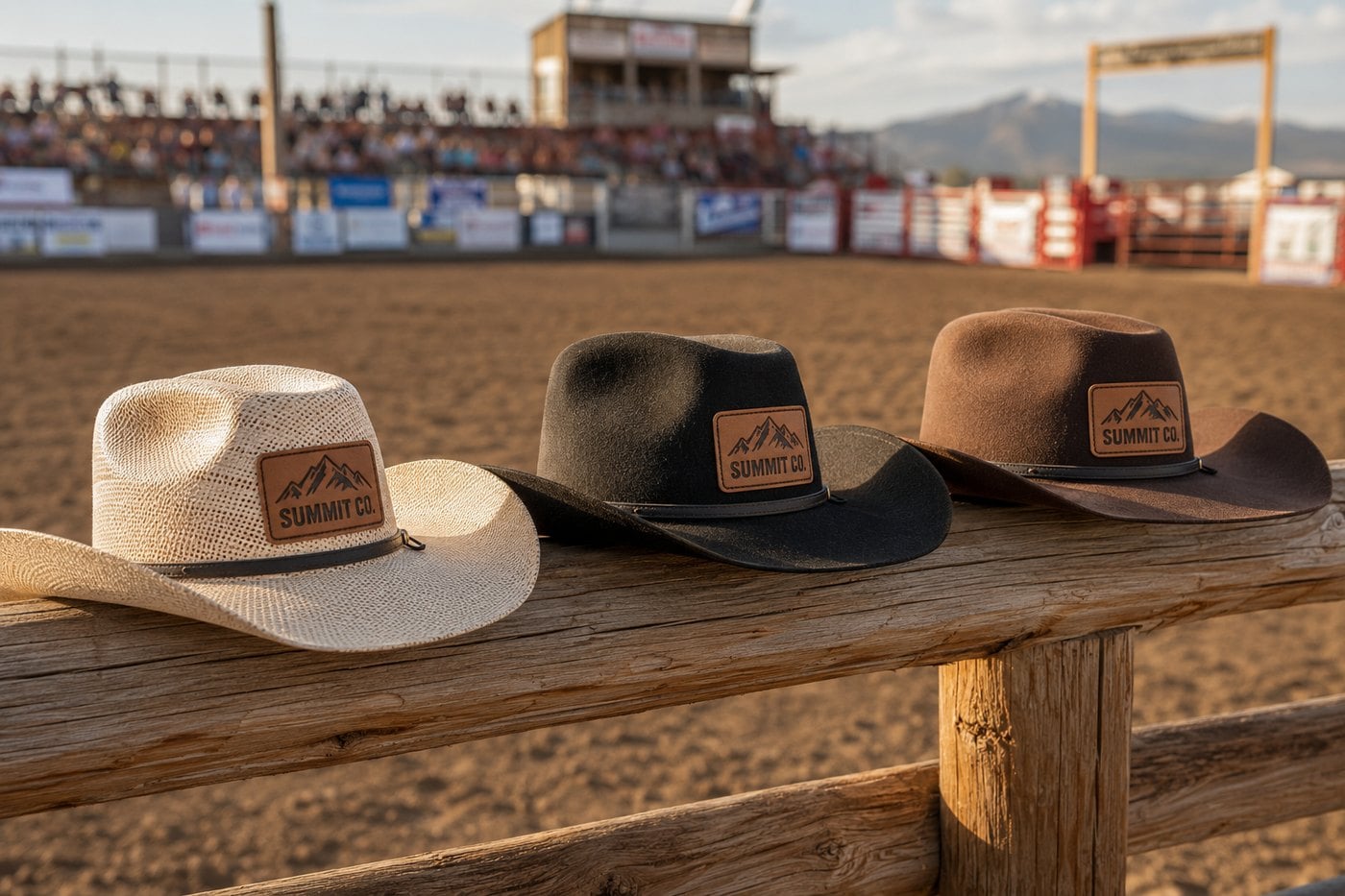 Custom branded cowboy hats for rodeos and western events