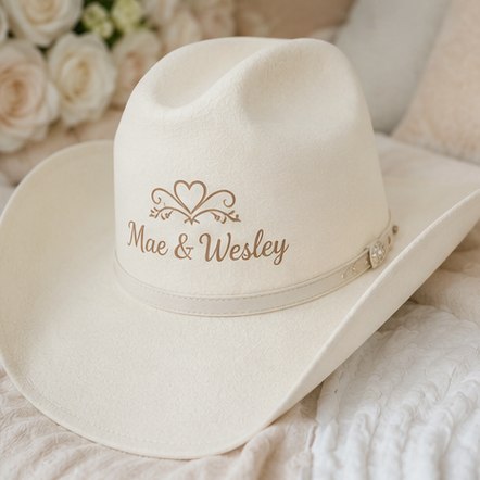 Customized cowboy hats for weddings & bachelorette
