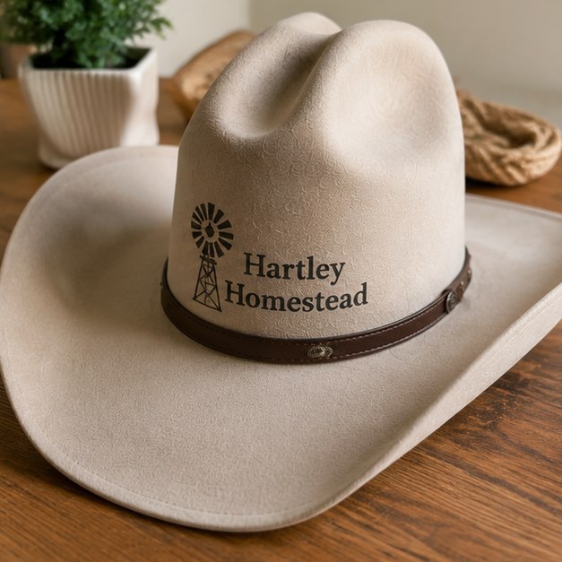 Custom felt cowboy hat — customer photo